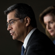 Xavier Becerra, now California state attorney general, speaks as House Minority Leader Nancy Pelosi (D-CA) looks on during a news conference to discuss the rhetoric of presidential candidate Donald Trump, at the U.S. Capitol, May 11, 2016, in Washington, DC.